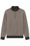 Bugatti Long Sleeve Half Zip Knit - Brown - 8550 25061F - 80