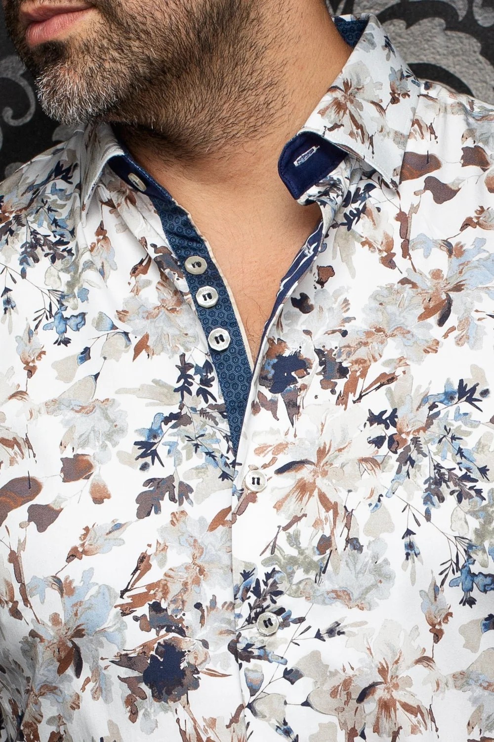 Au Noir Donovan - White Stone - Long Sleeve Woven shirt