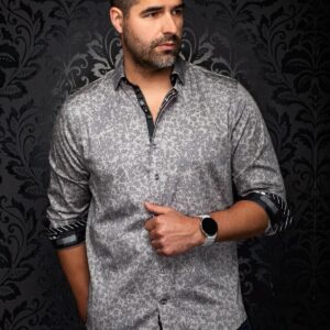 Au Noir - Jarrick - Stone - Long Sleeve Satin Cotton