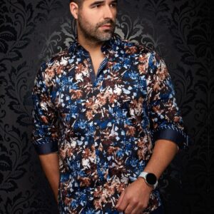 Au Noir - Donovan - Navy - Long Sleeve Satin Cotton
