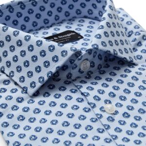 Bruun And Stengade BS Barry - Light Blue - Long Sleeve Cotton Button Up Shirt