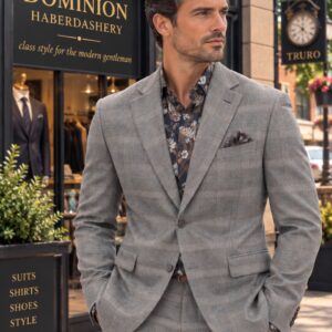 Soul Of London Suit - Grey W Check - SOSU241102