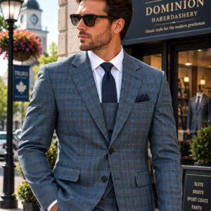 Soul Of London Suit - Blue Check - SOSU242106 Blue