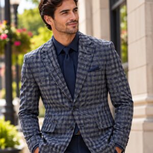Horst Sport Coat - Black / Grey Houndstooth - HRBL232105
