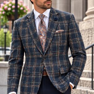 Leif Horsens Sport Coat - Navy Check - Rock Fit - 804 navy