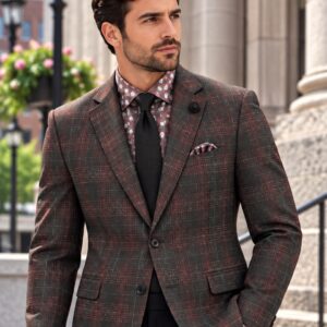 Leif Horsens Sport Coat - Red / Grey - Jeremy 802