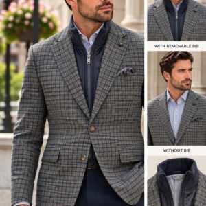 Soul Of London Sport Coat - Navy / Green Plaid - SOBL232101 401