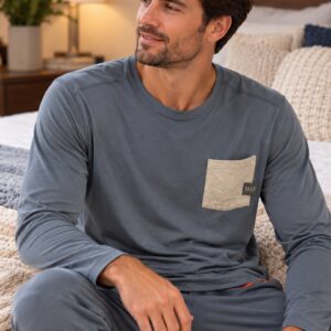 Saxx - Sleepwalker Long Sleeve Pocket Tee - India Ink Heather - SXLT34P-IGH