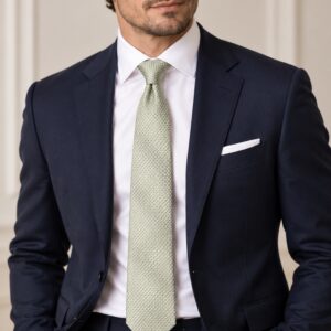 Saverio Mirco Fibre Tie - Sage Green Tone on Tone - 70707