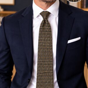 Knotz Silk Tie - Black with Gold Micro Dots - 17235