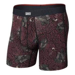SAXX VIBE XTRA SOFT COMFORT BOXER BRIEF FLY-SMOKING JACKET- HUCKLEBERRY