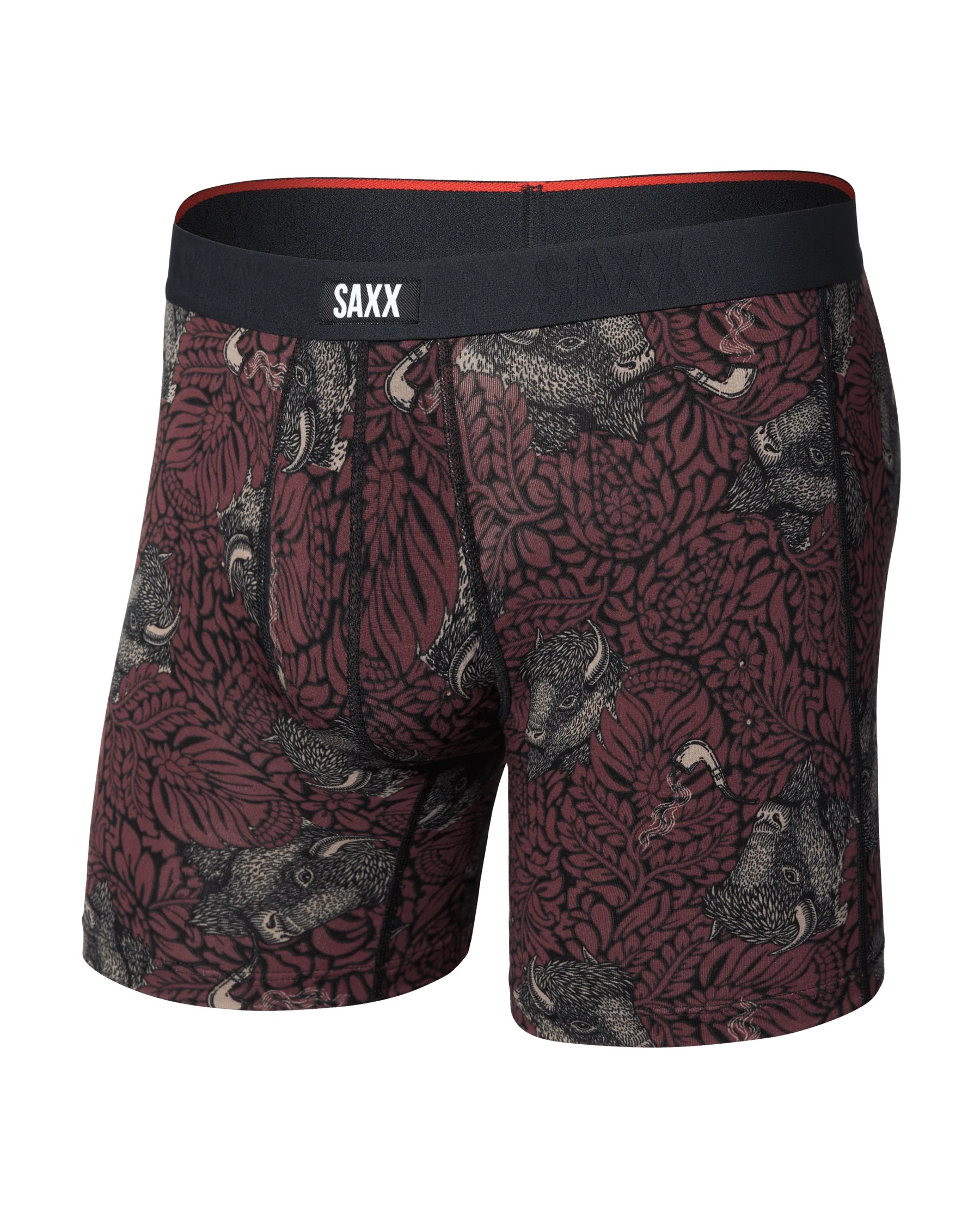 SAXX VIBE XTRA SOFT COMFORT BOXER BRIEF FLY-SMOKING JACKET- HUCKLEBERRY