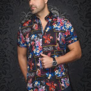 Au Noir Kapolei - Black - Short Sleeve Cotton Shirt