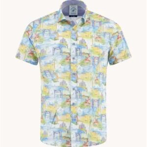 A Fish Named Fred Island - Short Sleeve Cotton/Linen Shirt