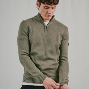 Bruun and Stengade - Cunha - Olive - 1/2 Zip Sweater